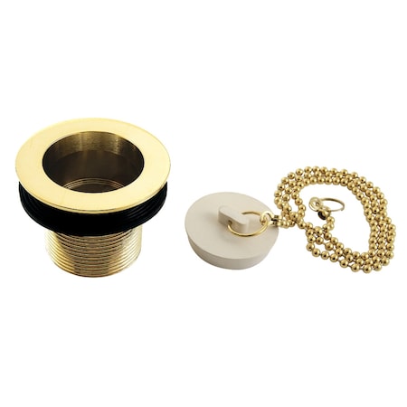 Kingston Brass 112 Chain and Stopper Tub Drain with 112 Body Thread, Polished Brass DSP15PB